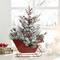 Glitzhome® 21" Christmas Red Sleigh Frosted Floral Centerpiece